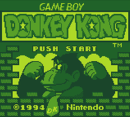 Donkey Kong Game Boy Title Screen Screenshot
