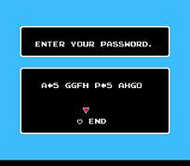 The Goonies II NES Password Entry Screenshot