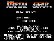 Metal Gear NES Title Screen Screenshot