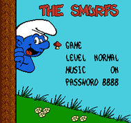 The Smurfs NES Title Screen Screenshot