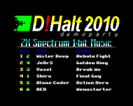 D!Halt 2010 ZX Spectrum 1-bit Music Screenshot
