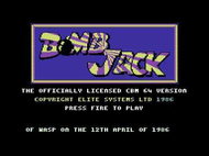 Bomb Jack c64 Titlescreen Screenshot