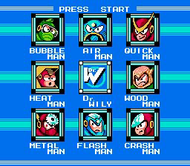 Mega Man 2 - Level Select - NES Screenshot