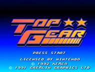 Top Gear SNES Title Screenshot