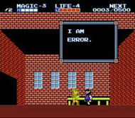 Zelda 2 NES Link & Error