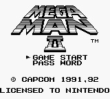 Mega Man II - Title - GameBoy Screenshot